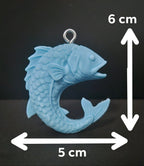 Glow Blue 3D Printed Fish Keychains