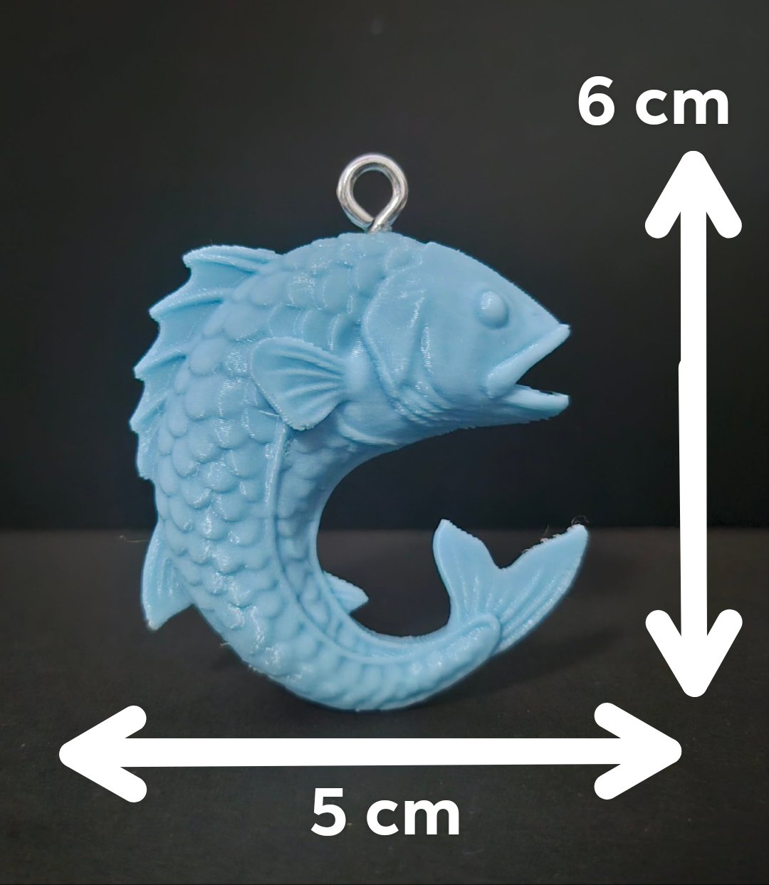 Glow Blue 3D Printed Fish Keychains
