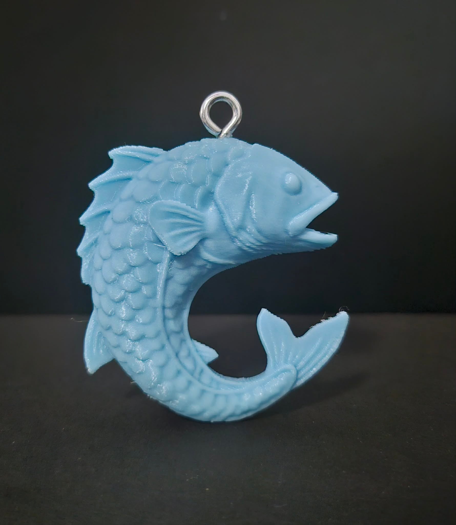 Glow Blue 3D Printed Fish Keychains